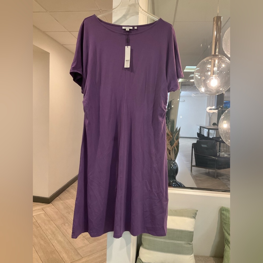 Chico's Purple Short-Sleeve Cotton/Modal Dress Size 3=XL